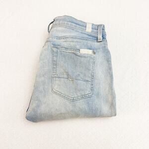 7 For All Mankind Ankle Gwenevere Light Wash Denim Jeans Size 28